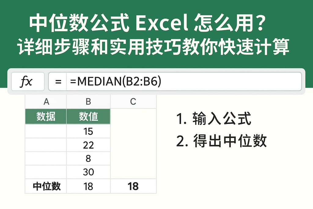 中位数公式 excel 怎么用？详细步骤和实用技巧教你快速计算